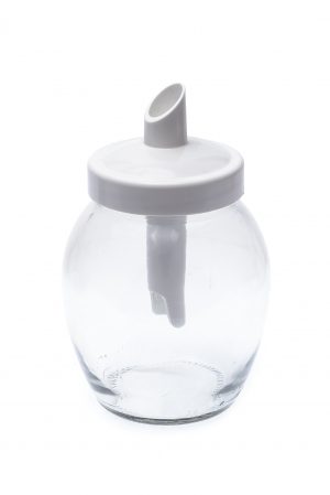 Цукорниця з пластиковим дозатором 350 мл біла