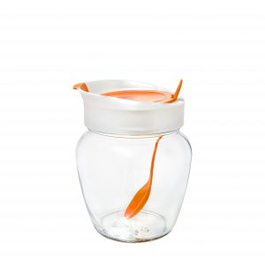 Цукорниця з пластиковою ложкою 550 мл помаранчева