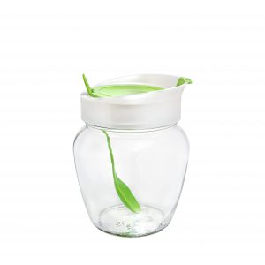 Цукорниця з пластиковою ложкою 550 мл зелена