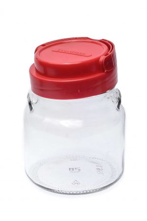 Банка для зберігання продуктів з ручкою 550 мл червона