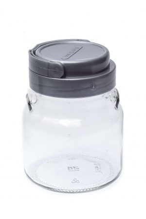 Банка для зберігання продуктів з ручкою 550 мл сіра