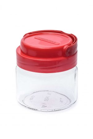 Банка для зберігання продуктів з ручкою 330 мл червона