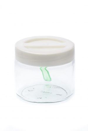 Банка для зберігання продуктів з ложкою Перламутр 330 мл біла