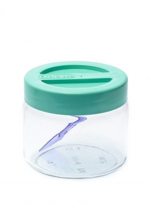 Банка для зберігання продуктів з ложкою Перламутр 330 мл бірюза