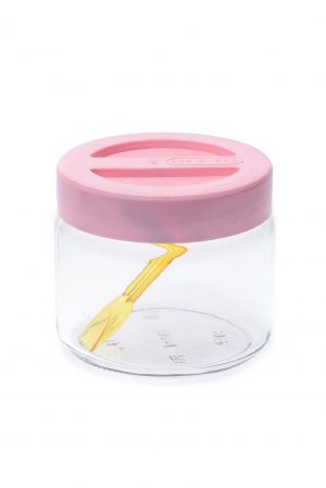 Банка для зберігання продуктів з ложкою Перламутр 330 мл рожева