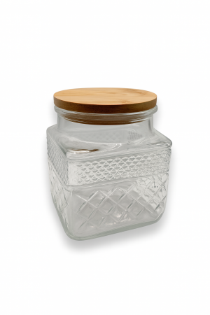 Банка для зберігання продуктів з дерев'яною кришкою Diamond 1100 мл