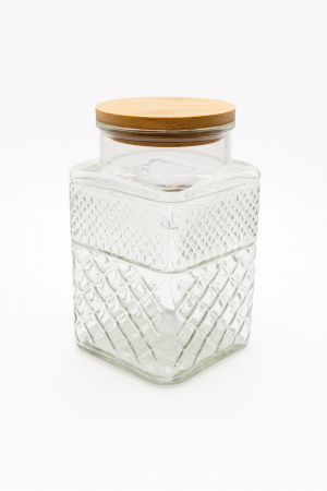 Банка для зберігання продуктів з дерев'яною кришкою Diamond 2000 мл
