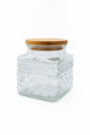 Банка для зберігання продуктів з дерев'яною кришкою Diamond 600 мл